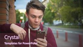  Presentation with bad news - Theme consisting of cyber bullying - bad news teen boy reads background and a tawny brown colored foreground