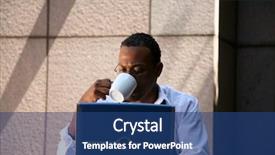  Presentation with wireless internet - Beautiful PPT theme featuring cyber cafe - business man works from his backdrop and a  colored foreground