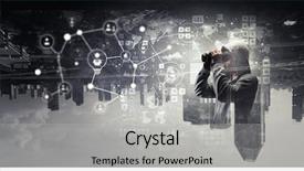  Presentation with crime media - PPT layouts consisting of cyber crime - be aware of hacker attack background and a light gray colored foreground