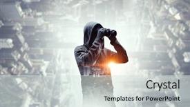  Presentation with cyber attack - Audience pleasing slides consisting of cyber crime - be aware of hacker attack backdrop and a sky blue colored foreground