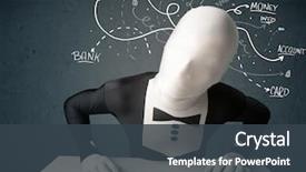  Presentation with thoughts - Slide deck featuring cyber crime - dangerous morphsuit hacker with white background and a tawny brown colored foreground