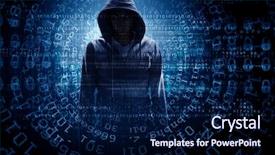  Presentation with forget - Beautiful presentation theme featuring cyber crime - do not forget to protect backdrop and a navy blue colored foreground