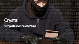  Presentation with hacker - Slide deck featuring cyber crime - hacker in a balaclava background and a dark gray colored foreground