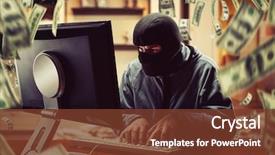  Presentation with hacker - Audience pleasing PPT layouts consisting of cyber crime - hacker in the office backdrop and a tawny brown colored foreground