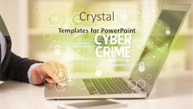  Presentation with cyber crime - Slide set having cyber-crime-inscription-on-laptop background and a blonde colored foreground
