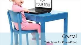  Presentation with cyber - Presentation design featuring cyber education - little scholar in a school background and a arctic colored foreground