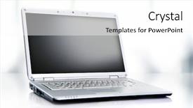  Presentation with modern - PPT theme consisting of cyber education - modern laptop isolated on white background and a white colored foreground