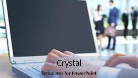  Presentation with cyber - Presentation theme enhanced with cyber education - person typing on a modern background and a light blue colored foreground