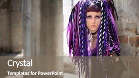  Presentation with cyber - Cool new theme with cyber gothic girl backdrop and a gray colored foreground