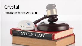  Presentation with cordless - PPT layouts featuring cyber law - gavel hammer and cordless mouse background and a  colored foreground