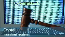  Presentation with law - Slides enhanced with cyber law - judge gavel on laptop keyboard background and a ocean colored foreground