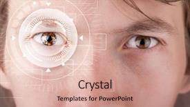  Presentation with cyber - Cool new presentation with cyber man with technolgy eye backdrop and a coral colored foreground