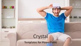  Presentation with cyber - Amazing slide deck having cyber medicine - leg injured young man backdrop and a soft green colored foreground