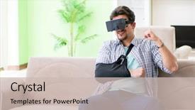  Presentation with injury - Presentation having cyber medicine - young student man with hand background and a soft green colored foreground