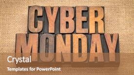  Presentation with cyber terorism - Colorful PPT layouts enhanced with cyber monday - internet holiday shopping backdrop and a coral colored foreground