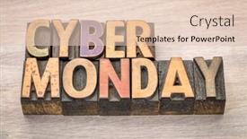 Presentation with cyber - Beautiful slides featuring cyber monday - internet holiday shopping - text in vintage letterpress wood type backdrop and a lemonade colored foreground