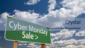  Presentation with forest road green - Cool new presentation theme with cyber monday sale green road backdrop and a light blue colored foreground