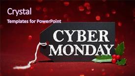  Presentation with glitter - Beautiful PPT theme featuring cyber monday sale tag backdrop and a wine colored foreground