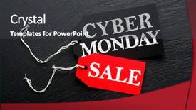  Presentation with cyber - Cool new PPT theme with cyber monday sale tags backdrop and a dark gray colored foreground