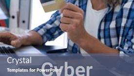  Presentation with online shopping - Presentation theme having cyber-monday-text-over-caucasian and a ocean colored foreground