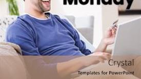  Presentation with online shopping - Slide set consisting of cyber-monday-text-over-happy and a coral colored foreground