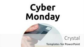  Presentation with online shopping - Presentation featuring cyber-monday-text-with-ahnds background and a white colored foreground
