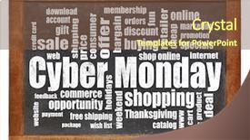  Presentation with cyber - Theme enhanced with blackboard - a holiday online shopping background and a tawny brown colored foreground