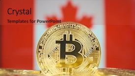  Presentation with money bitcoin - Colorful slide set enhanced with cyber physical - bitcoin new virtual money backdrop and a red colored foreground