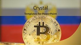  Presentation with russia flag - Slide deck having cyber physical - bitcoin new virtual money background and a yellow colored foreground