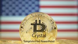  Presentation with money bitcoin - Audience pleasing PPT theme consisting of cyber physical - bitcoin new virtual money backdrop and a yellow colored foreground