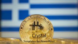  Presentation with money bitcoin - Slide set featuring cyber physical - bitcoin new virtual money background and a gold colored foreground