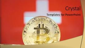  Presentation with money bitcoin - Beautiful PPT theme featuring cyber physical - bitcoin new virtual money backdrop and a red colored foreground
