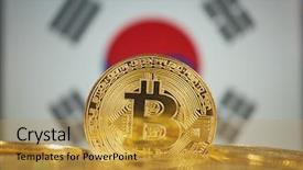  Presentation with money bitcoin - Slide set enhanced with cyber physical - bitcoin new virtual money background and a gold colored foreground