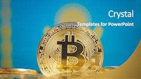  Presentation with money bitcoin - Amazing presentation design having cyber physical - bitcoin new virtual money backdrop and a teal colored foreground