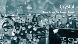  Presentation with circuit board - Colorful PPT layouts enhanced with cyber risks - electronic circuit board covered backdrop and a seafoam green colored foreground