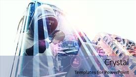  Presentation with hacker - PPT theme with cyber risks - hacker man steal information background and a  colored foreground