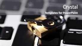  Presentation with cyber safety - Amazing presentation design having cyber safety concept - lock backdrop and a dark gray colored foreground