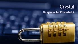  Presentation with encryption - Presentation theme having cyber-safety-or-security-encryption background and a navy blue colored foreground