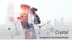  Presentation with cyber attack - Beautiful PPT theme featuring cyber security - be aware of hacker attack backdrop and a light gray colored foreground