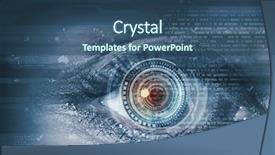  Presentation with cyber security eye - Amazing slides having cyber security - close up of woman's eye backdrop and a ocean colored foreground