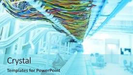  Presentation with internet security - Beautiful PPT theme featuring cyber security - communication and internet network server backdrop and a arctic colored foreground