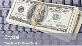  Presentation with keyboard - PPT theme having cyber security - money on keyboard background and a gray colored foreground