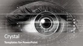  Presentation with personality - PPT theme enhanced with cyber security - scanning for personality identification background and a gray colored foreground