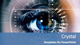  Presentation with personality - Beautiful presentation theme featuring cyber security - scanning for personality identification backdrop and a teal colored foreground