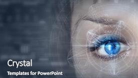  Presentation with personality - Presentation theme having cyber security - scanning for personality identification background and a ocean colored foreground