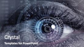  Presentation with personality - Audience pleasing slide set consisting of cyber security - scanning for personality identification backdrop and a ocean colored foreground