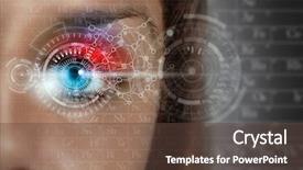  Presentation with personality - Theme featuring cyber security - scanning for personality identification background and a tawny brown colored foreground