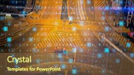  Presentation with illuminated - Cool new PPT layouts with cyber security - virus background against illuminated road backdrop and a tawny brown colored foreground