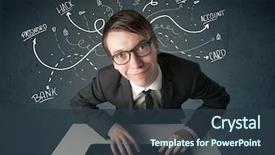  Presentation with hacker white - Amazing PPT layouts having cyber security - young dangerous hacker with white backdrop and a tawny brown colored foreground