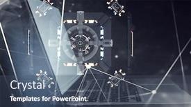  Presentation with cyber security - Presentation design having cyber-security-concept-mixed-media background and a ocean colored foreground